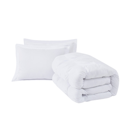Truly Soft Cloud Puffer 3-Piece King Comforter Set, White, large