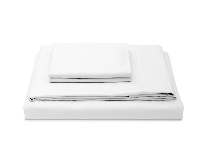 MOLECULE Percale Performance 4-Piece Queen Sheet Set, White, large