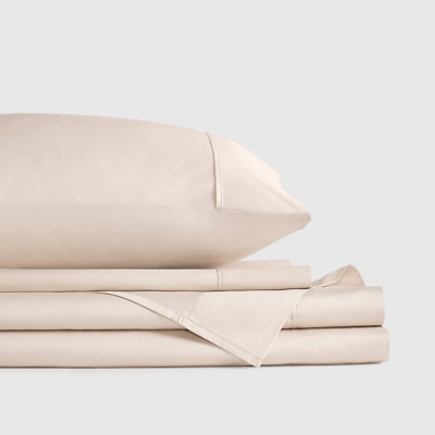 J. Queen New York Premier Sateen 4-Piece King Sheet Set, Shell Pink, rollover