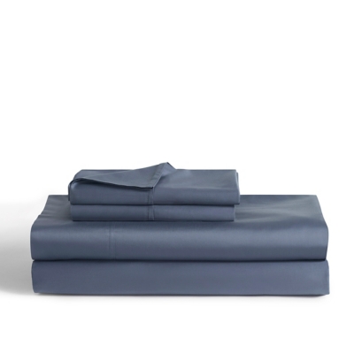 J. Queen New York Premier Sateen 4-Piece King Sheet Set, Atlantic Blue, large