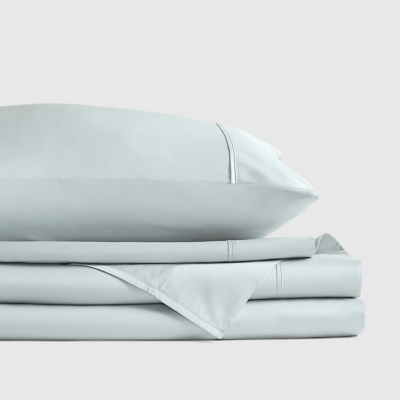 J. Queen New York Premier Sateen 4-Piece Queen Sheet Set, Spa, rollover