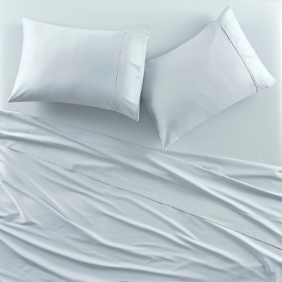 J. Queen New York Premier Sateen Standard Pillow Case (Set of 2), Sterling, rollover