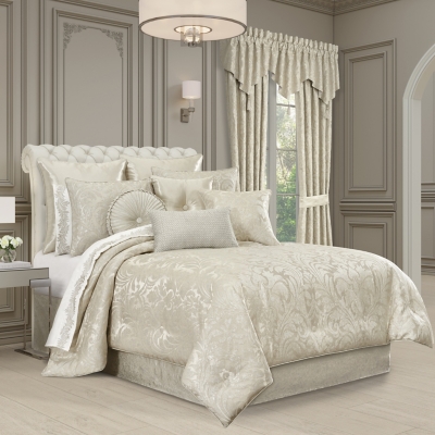 J. Queen New York Celine 4 Piece Queen Comforter Set, Champagne, large