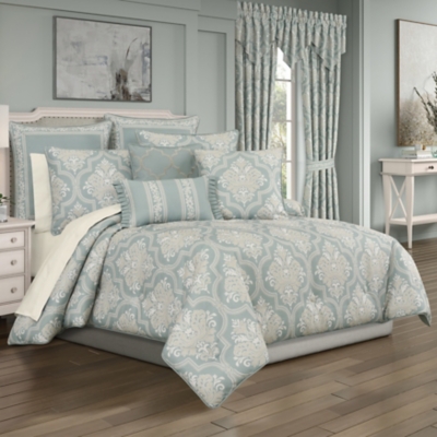 Royal Court Tranquility 3 Piece Full/Queen Comforter Set, Aqua, large