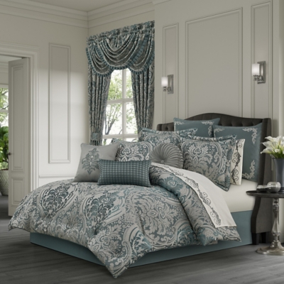 J. Queen New York Renata 4-Piece Queen Comforter Set, Teal, large