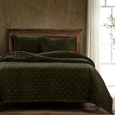 HiEnd Accents Stella 3- Piece Queen Quilt Set, Fern Green, large