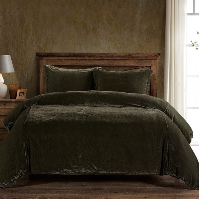 HiEnd Accents Stella 3- Piece Queen Duvet Cover Set, Fern Green, large