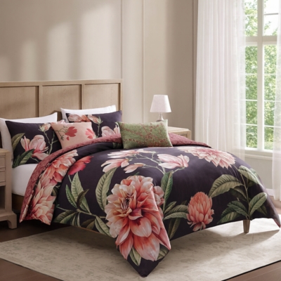 Bebejan Blush 5-Piece Queen Reversible Comforter Set, Purple, large