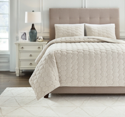 Hesper Queen Coverlet Set, Bone, rollover