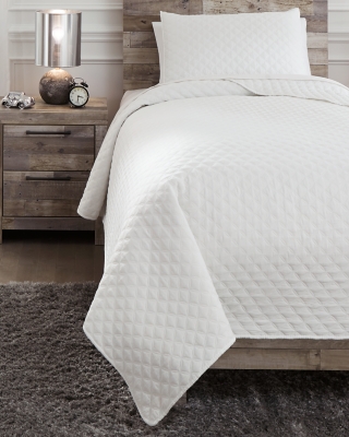 Ryter Twin Coverlet Set, White, rollover