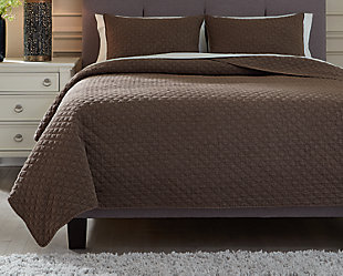 Ryter 3-Piece King Coverlet Set, Brown, rollover