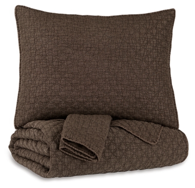 Ryter 3-Piece King Coverlet Set, Brown, large