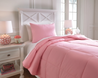 Plainfield 2-Piece Twin Comforter Set, Pink, large