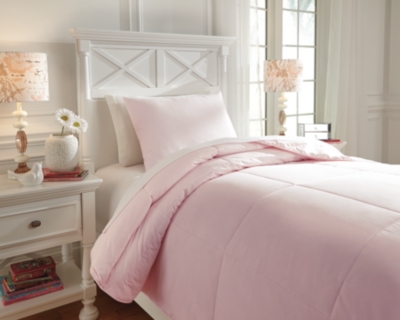 Plainfield 2-Piece Twin Comforter Set, Soft Pink, large