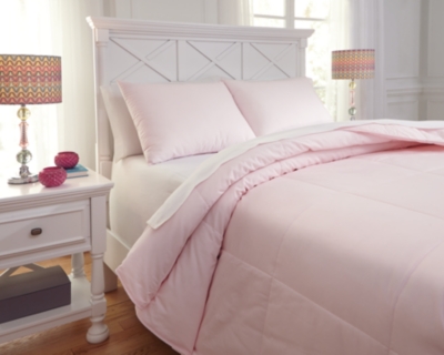 Plainfield 3-Piece Full Comforter Set, Soft Pink, large