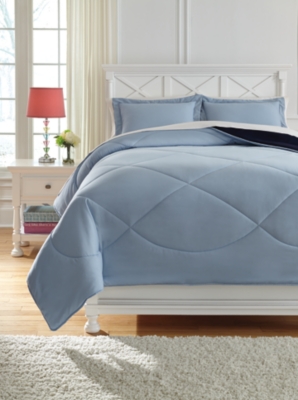Massey 3-Piece Full Comforter Set, Blue, large