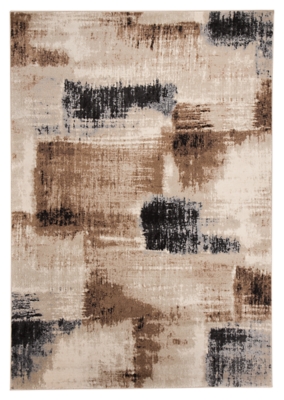 Calvin 5'3" x 7'3" Rug, Brown/Black, large