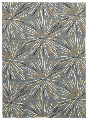 Calendre 5' x 7' Rug, Gray/Yellow/White, large