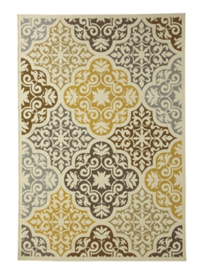 Lacy 5'3" x 7'6" Indoor/Outdoor Rug, Brown/Gold, large