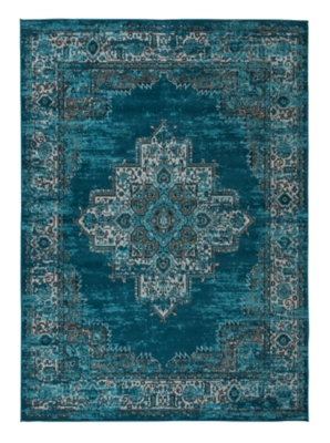 Moore 7'10" x 10' Rug, Blue/Brown/Gray, large