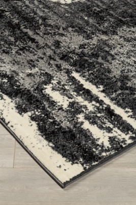 Roskos 5' x 7' Rug, Black/Cream/Gray, rollover