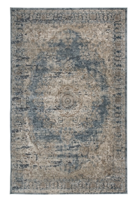 South 8' x 10' Rug, Blue/Beige, large