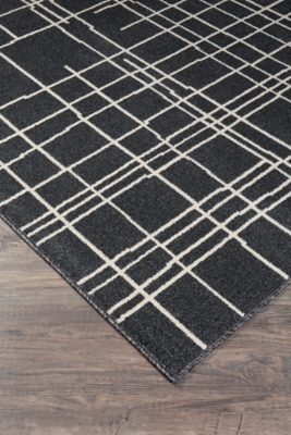 Jai 5' x 7' Rug, Black/Cream/Gray, rollover