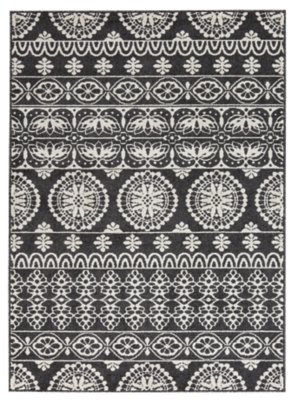 Jicarilla 5' x 7' Rug, Black/Cream/Gray, large