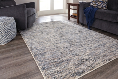 Marnin 5' x 7' Rug, Tan/Blue/Cream, rollover