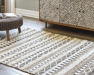 Karalee 5' x 7' Rug, Ivory/Brown, rollover