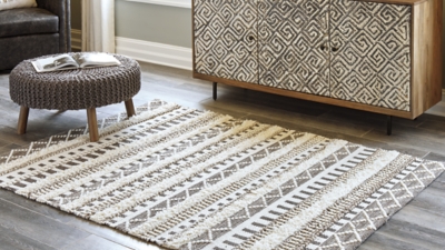 Karalee 8' x 10' Rug, Ivory/Brown, rollover