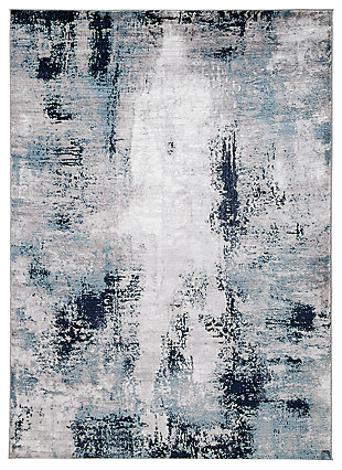 Leonelle 7'10" x 10' Rug, White/Blue/Gray, large