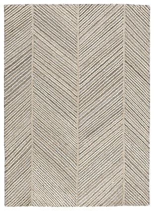 Leaford 5' x 7' Rug, Taupe/Brown/Gray, large