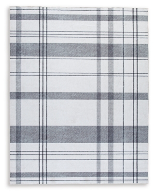 Kaidlow 7'7" x 9'8" Washable Rug, Gray/Cream, large