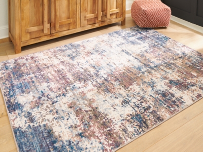 Willbertal 5'2" x 7' Washable Rug, Multi, rollover