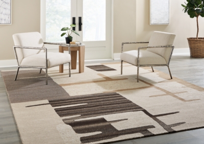 Kencher 10' x 14' Rug, Beige/Brown, rollover