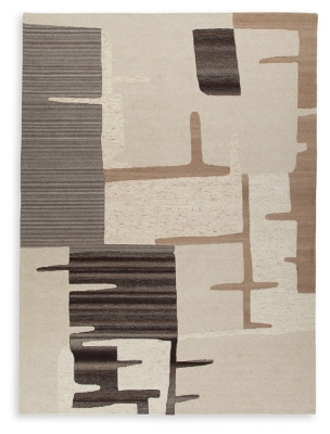 Kencher 10' x 14' Rug, Beige/Brown, large