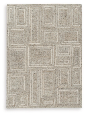 Brickburgh 5' x 7' Rug, Gray/Ivory/Honey, large