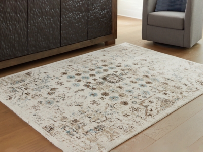 Jossler 8' x 10' Rug, Ivory/Brown/Teal, rollover