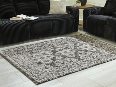 Glennisman Large Rug, Black/Gray/Ivory, rollover