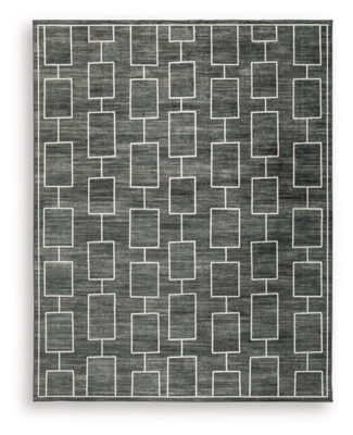 Elderland Washable Large Rug, Black/Gray, large