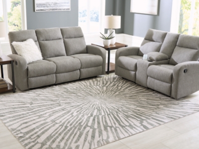 Verland Washable Large Rug, Gray/White, rollover