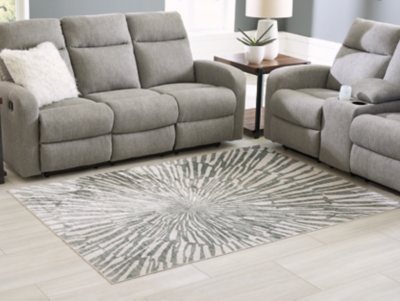 Verland Washable Medium Rug, Gray/White, rollover