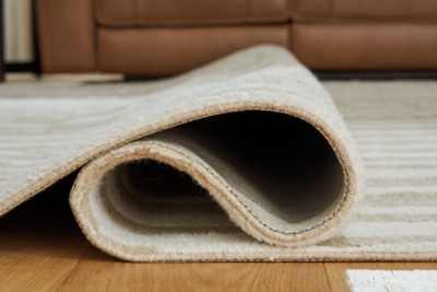 Corrbell 7'8" x 10' Area Rug, Beige/White, large