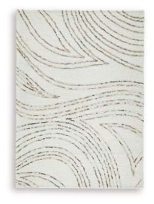 Deenbury 5' x 7' Area Rug, Ivory/Green/Brown, large