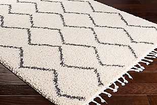 Plush 5'3" X 7'3" Area Rug, Charcoal/Beige, rollover