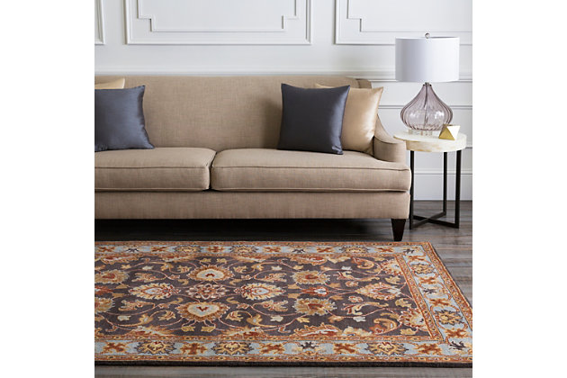 Need to warm up a room? The light and elegant feel of this rug is a lovely treat underfoot. Its flowing floral pattern blended with organic hues exudes a sense of ease that’s easy to love.100% wool | Hand-tufted | Cotton canvas (with latex) backing | Medium pile; rug pad recommended | Spot clean | Imported