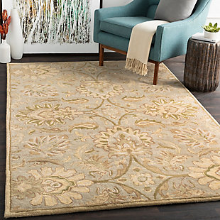 Need to warm up a room? The light and elegant feel of this rug is a lovely treat underfoot. Its flowing floral pattern blended with organic hues exudes a sense of ease that’s easy to love.100% wool | Hand-tufted | Cotton canvas (with latex) backing | Medium pile; rug pad recommended | Spot clean | Imported