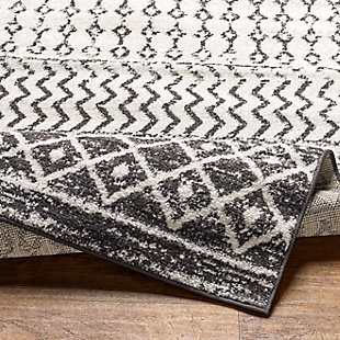 Simply timeless and beautifully on trend, this masterfully crafted moroccan style area rug is dressed to impress. Easy elegant and casually cool, it looks right at home whether your furnishings are classic or contemporary.Made of polypropylene | Machine woven | No backing | Medium pile; rug pad recommended | Spot clean | Imported
