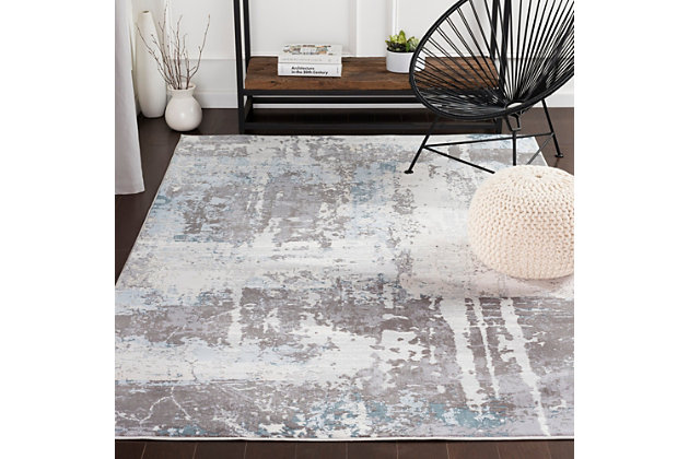 Striking abstract patterned rug leaves so much to the imagination. Its ethereal design dresses up a room with brilliant color, visual texture and a highly contemporary point of view.Made of polyester | For indoor/outdoor use | Uv resistant; water resistant | Machine woven | No backing; rug pad recommended | Medium pile; rug pad recommended | Spot clean | Imported